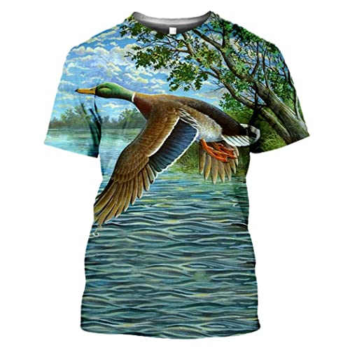 T-shirt Harajuku manches courtes imprimé perdrix 3D relief visuel saisissant en S