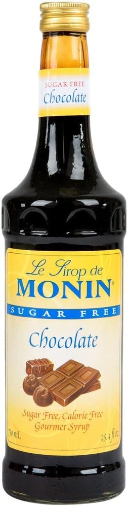 Monin - Sugar-Free Chocolate Syrup, Rich Pure Dark Chocolate Flavor, Perfect fro Lattes, Mochas, & Frozen Drinks, Vegan (750 ml)