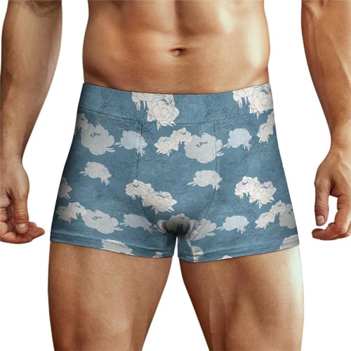 micidad Mens Boxer Brief Underwear Funny Flower Print Boxer Briefs Soft Breathable Stretch Sports Underwear, 4X-Large