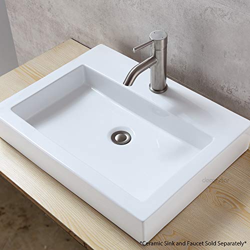 Decor Star PU-003-TB-V2 1 1/2" Bathroom Faucet Vessel Vanity Sink Pop Up Drain Stopper Without Overflow Brushed Nickel