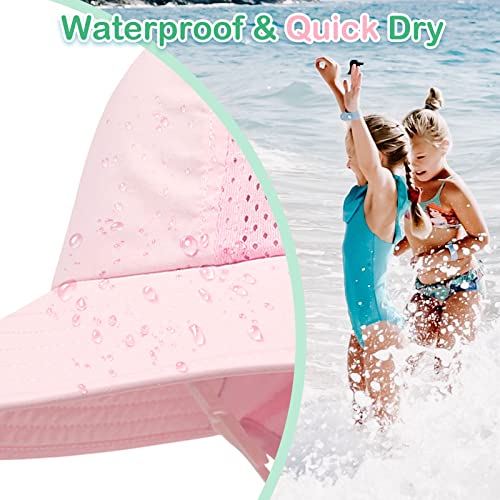 XIAOHAWANG Girls Sun Hat Baby Beach Hats Boys UPF 50+ Kids Summer Protection Cap Toddler Breathable Caps Wide Brim Neck Flap4