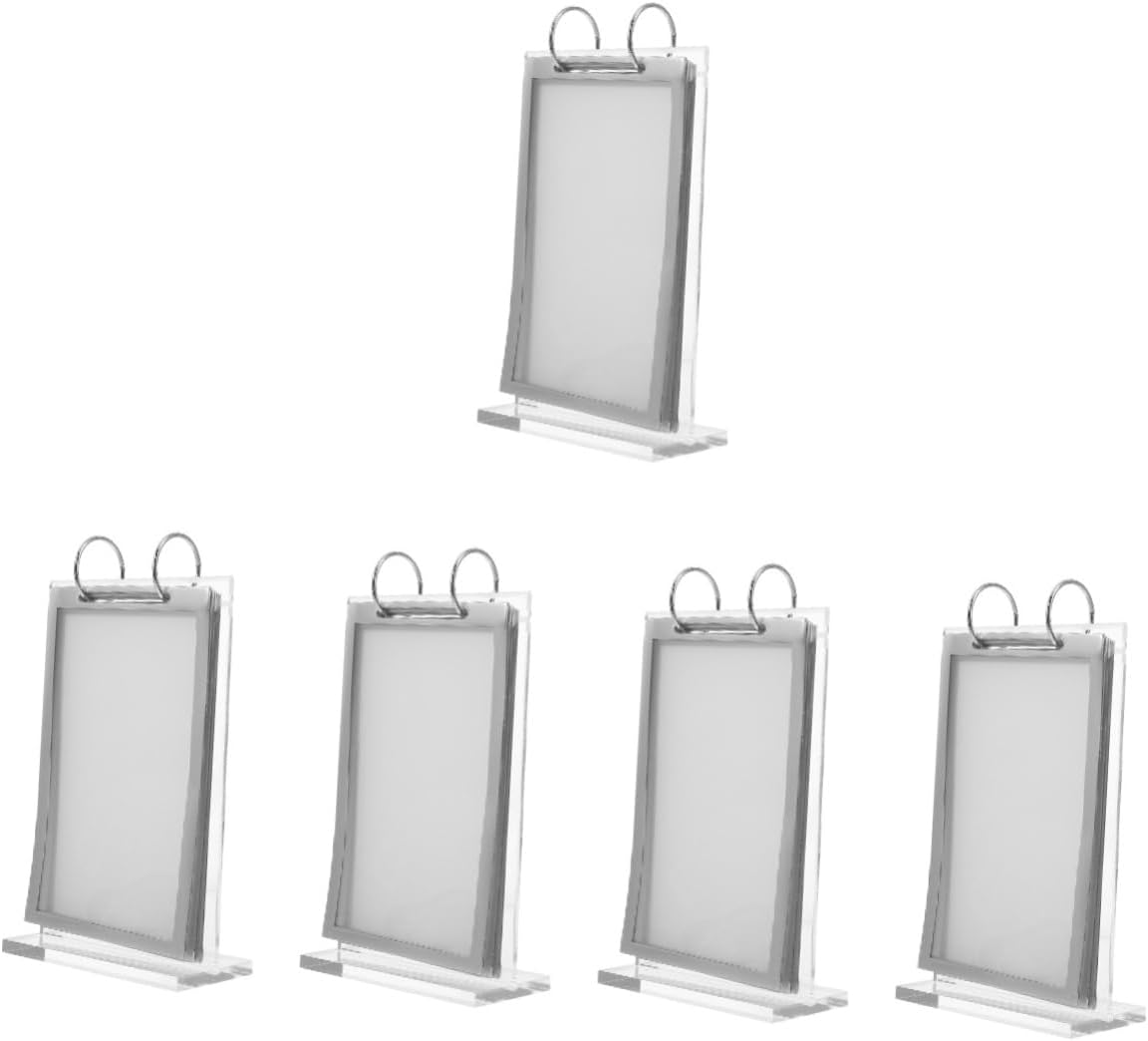 5pcs Flip Menu Stand Holder Desktop Display Rack Sign Holder Stand for Menus and Information