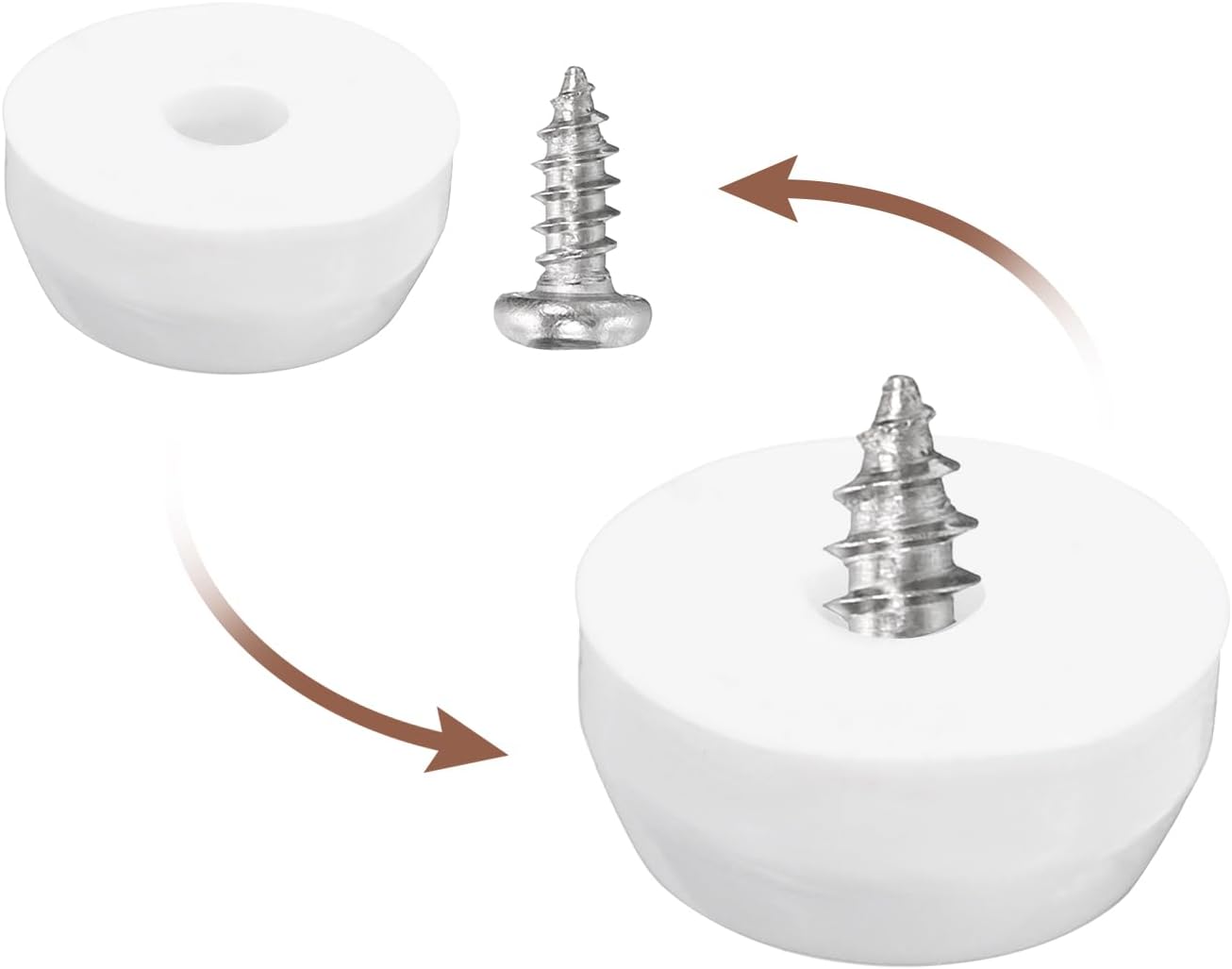 uxcell 12Pcs Rubber Bumper Feet, 0.24" H x0.43 W Round Pads with Stainless Steel Washer and Screws for Furniture, Appliances, Electronics