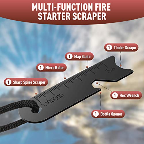 10 Pieces Striker Scraper Ferrocerium Rod Scraper Steel Ferrocerium Rod Striker Flint Fire Starter With Keychain Ring For Survival Drilled, Emergency, Camping, Backpacking, Hiking, Bush-Craft, Hunting #TOP3