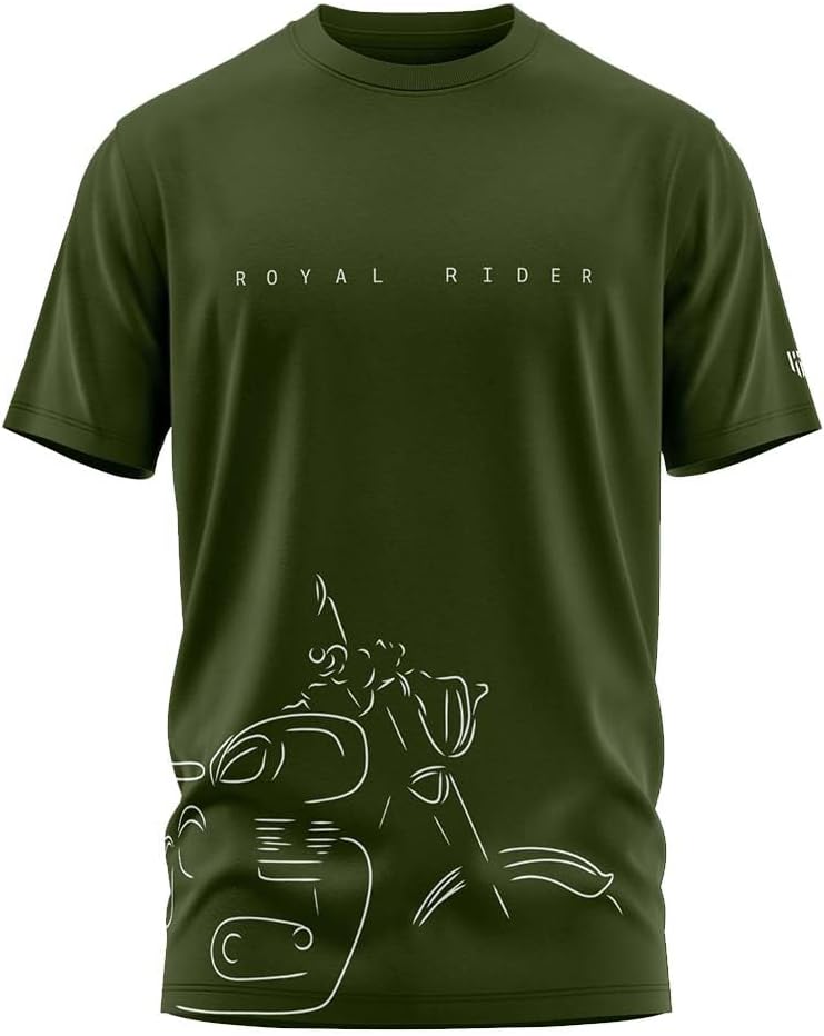 Aero ArmourRoyal Rider Cotton T-Shirt | Half Sleeve | Regular Fit | Zero Shrinkage | Round Neck