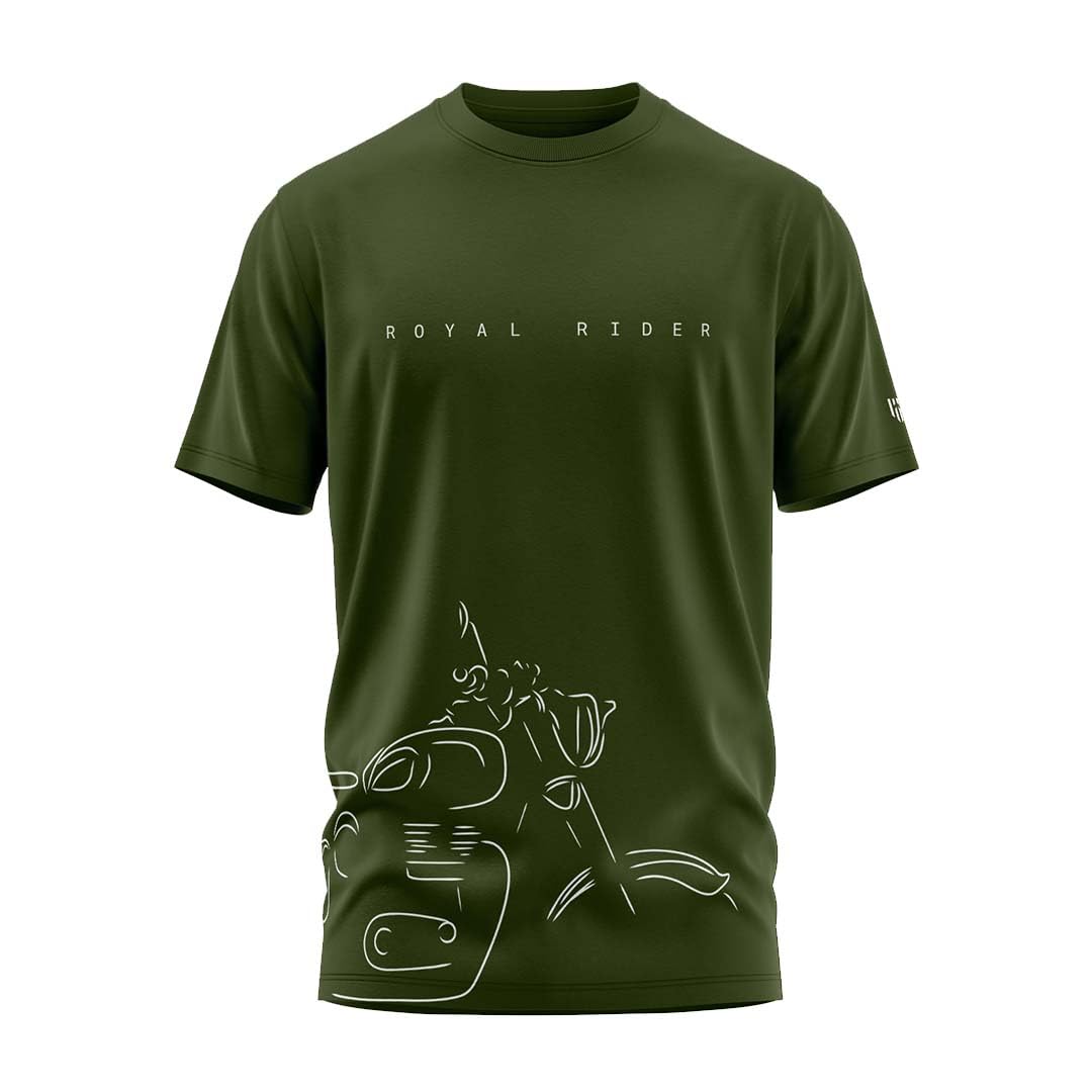 Aero ArmourRoyal Rider Cotton T-Shirt | Half Sleeve | Regular Fit | Zero Shrinkage | Round Neck