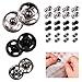 24 Set di Bottoni Automatici a Pressione da Cucire in Metallo 3 Misure (10 / 8.5 / 7 mm) Argento e Nero Chiusura a Scatto per Giacche, Bambole, Cucito, Cuscini, Gonne, Artigianato Fai da Te