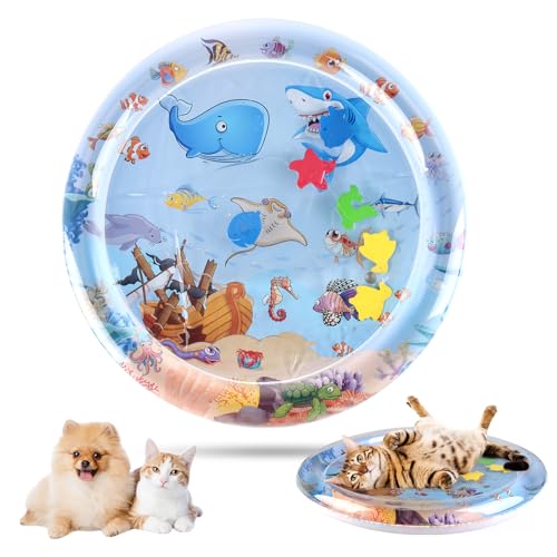 Nixegym Cat Water Sensory Play Mat with Extra Protective Cover Anti-Scratch Design Pet Water Mat for Bored Indoor Cats