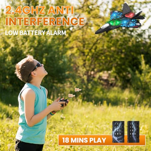 RC Plane 2.4GHz Remote Control Plane L0712 Quadcopter Hovering with Auto Hovering Fighter Aircraft RC Airplane RTF for Beginner, Kids and Adults,3D Flip Airplane Toy with Colored Lights USB Charging