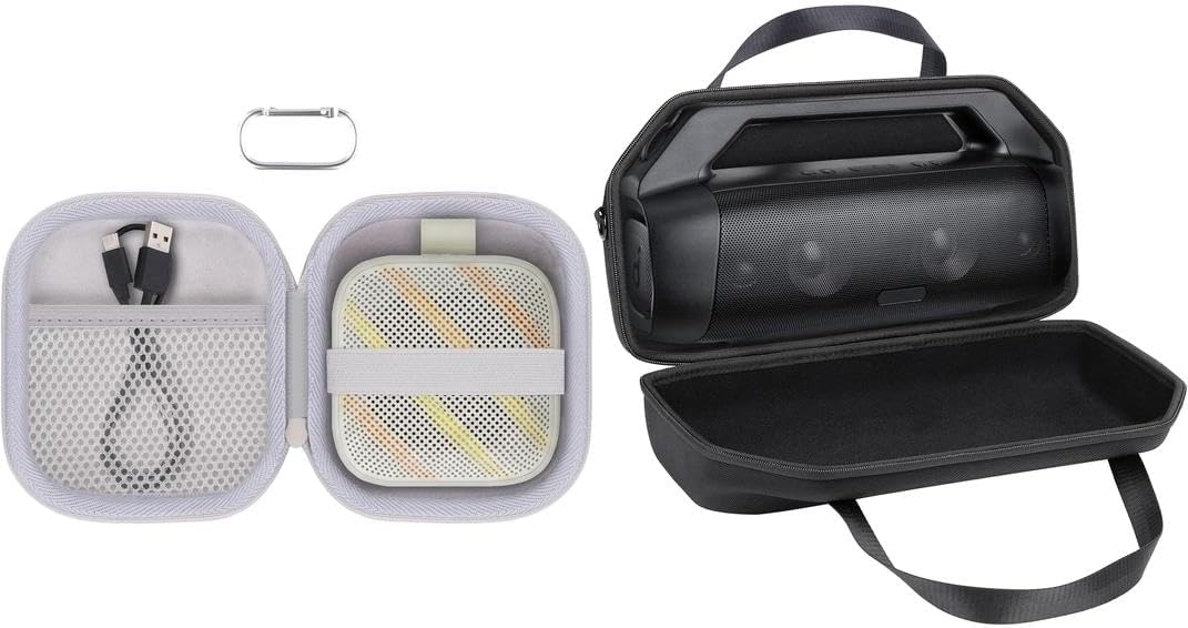 co2CREA Hard Case Bundle for Anker Soundcore Boom Go 3i & Motion Boom Plus Speakers, Portable Travel Protective Case
