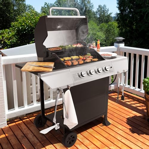 Royal-Gourmet-4-Burner-Propane-Gas-Grill-with-Warming-Rack-Outdoor-BBQ-Grill-with-34000-BTUs-Output-for-Patio-Garden-Barbecue-Grilling-Black-Silver