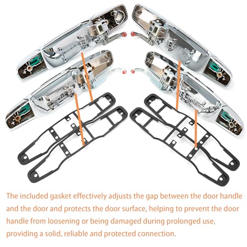 WEILEITE Exterior Outside Chrome Driver & Passenger Door Handle Fit Chevy Silverado GMC Sierra 1500 Cadillac Escalade Yukon XL Denali Tahoe Avalanche Suburban 2007 2008 2009 2010 2011 2012 2013 2014