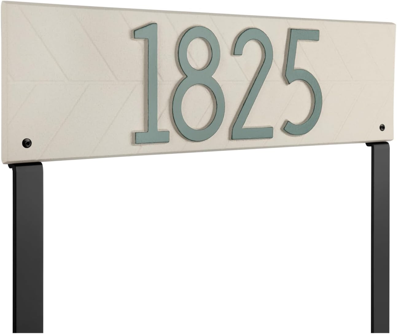Whitehall Personalized Lawn Address Plaque, Custom Modern Horizontal House Number Sign, Cast Aluminum, 18.25 x 5 inch Rectangle, Dark Blue with White Numbers