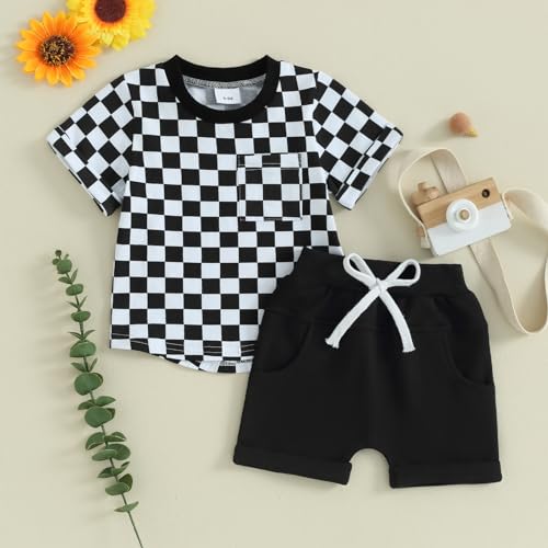 MA&BABY Checkerboard T-Shirt Shorts Set
