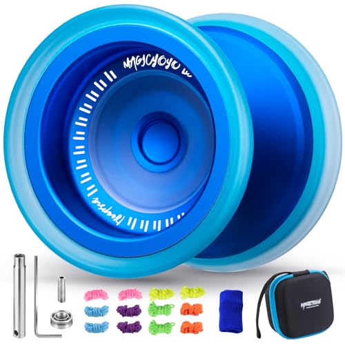 MAGICYOYO JoJo V13 Profi Finger Spin Yoyo für Anfänger & Fortgeschrittene, Dualer Modus für Responsives JoJo & Unresponsives Jo Jo-Spiel, Langlebiges Metall + PC-Hybrid-Design