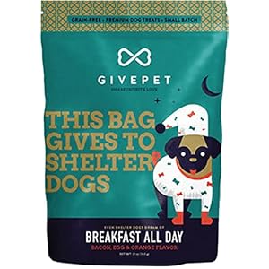 Breakfast All Day Dog Treats, 11 Oz Premium Dog Training Treats, Grain-Free with No Artificial Flavors – Bacon, Egg & Orange Dog Snacks – Dog Treat Bag, Made in USA