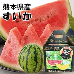 すいか　約３キロ～　西瓜　熊本産　１玉入り