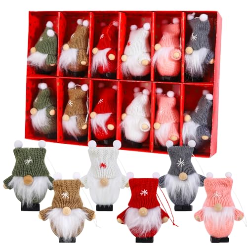 Anstore Weihnachtsdeko Wichtel Figuren Klein Christbaumschmuck, 12...