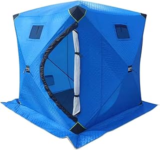 Isoliertes Eisfischerzelt, Campingausrüstung, Eisfischen, Camping, kältebeständig, warm, Winddicht, schneefest, geeignet für 3–4 Personen