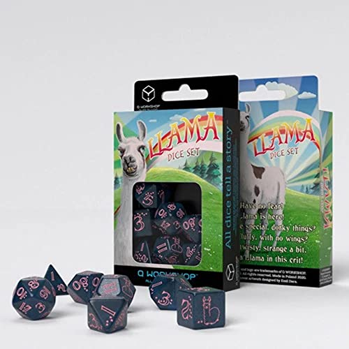 Q-Workshop LLA3E - Sparkling Llama Dice Dark blue/Pink (7) Cover