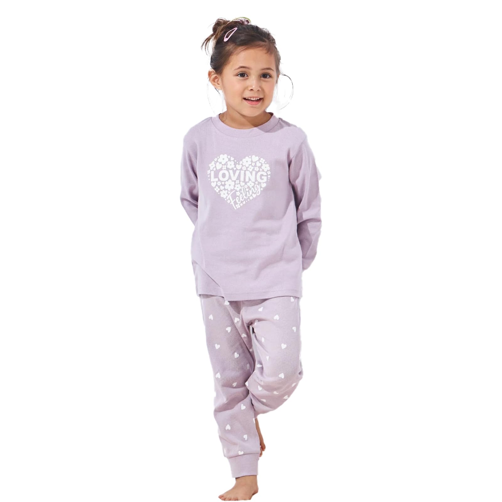 [ever closet] パジャマ キッズ 子供 女の子 ルームウェア 長袖 長ズボン 綿 コットン 上下セット 秋服 秋冬物 部屋着 寝間着 子供服 キッズ服 エバークローゼット