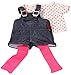 Produktbild Götz 3402053 Kombination Latzhose Shorty - Jeanslatzhosen-Set Puppenbekleidung Gr. XL - 3-teiliges Bekleidungs- Zubehörset für Stehpuppen 45 - 50 cm