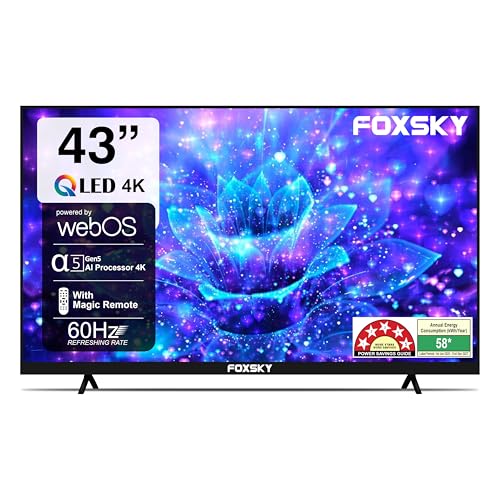 Image of Foxsky 109 cm (43 inch) Frameless Series 4K UHD QLED Smart TV (WebOS) 43FS 4K (Black)