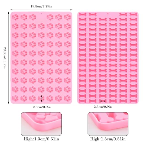 Backmatte Hundekekse, 2 Stück Silikonformen für Hund, Backform für Hundeleckerli, Paw and Bone Hundekekse Backform,für DIY Hundeleckerlies, Schokolade, Kekse, Eiswürfel, Süßigkeiten, BPA-Frei