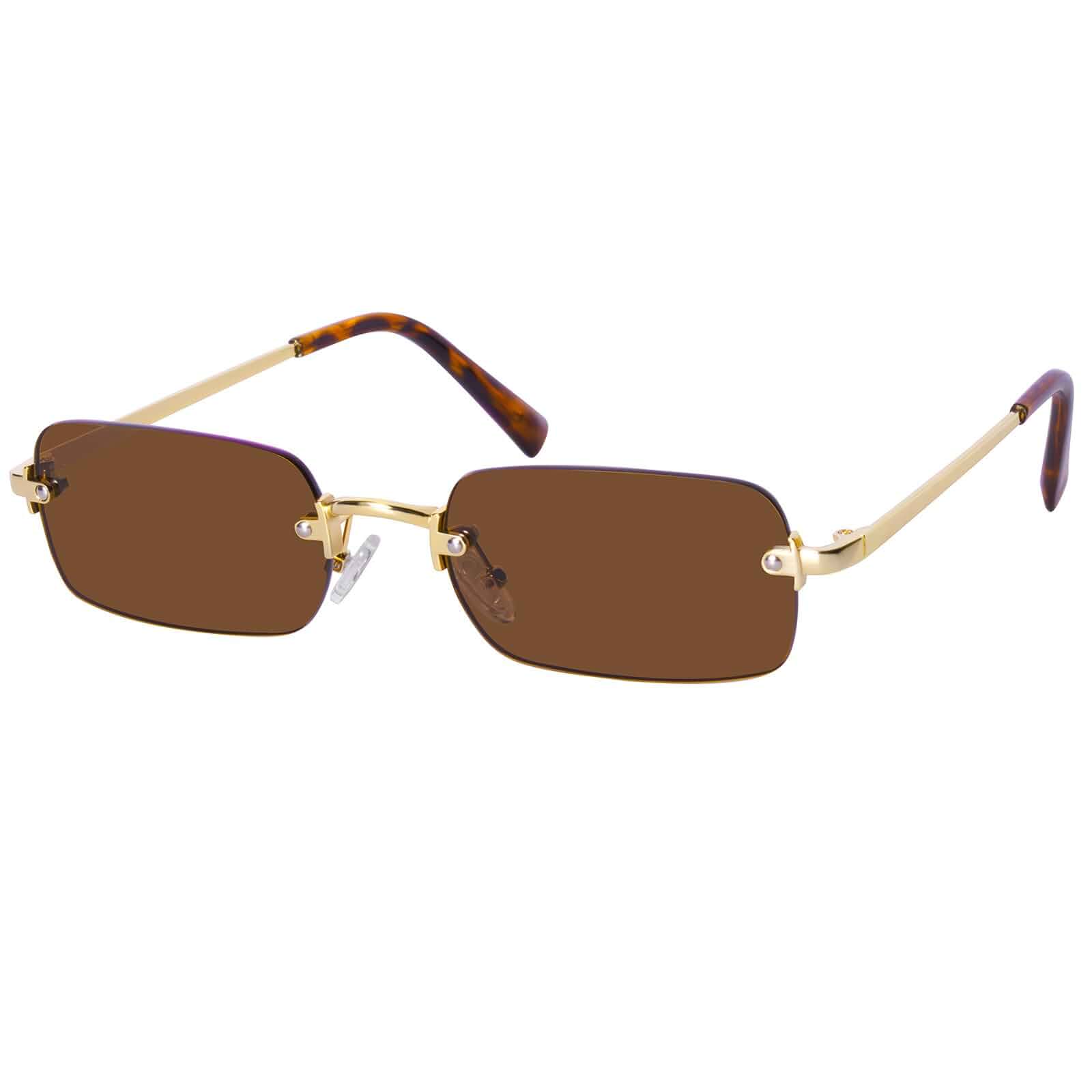 mosanana Rimless Rectangle Sunglasses for Women Small Trendy 2026 MS52598 Frameless Style, UV400 Protection, Ideal for Street Style, Concerts and Daily Wear