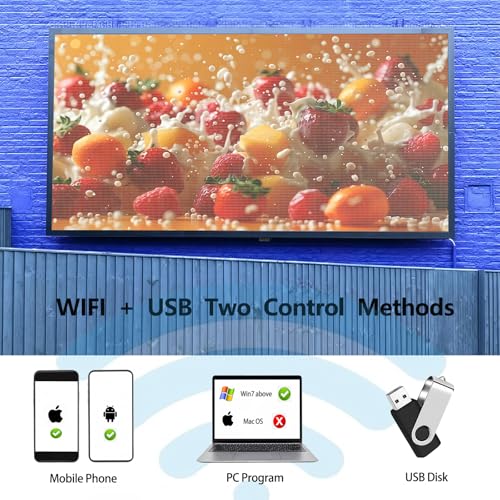 Image of P3 Led Scrolling Programmable Signs, 320x128px High Resolution Digital LED Signage Displays, WIFI & USB Control Electronic Message Board Business Advertising Sign, Support Text /Image /Video 40 inchx18 inch