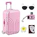 Miunana 5 PCS Accessori Di Vacanza Per Bambola Americana American Girl Dolls - Valigia + Carte Da Gioco + Forcina + Fotocamera + Occhiali Da Sole