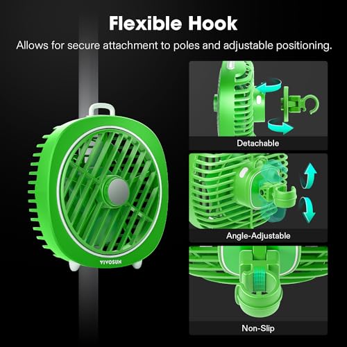 VIVOSUN AeroWave D4, Ventilador de clipe de barraca de crescimento de 10 cm com gancho magnético, fl