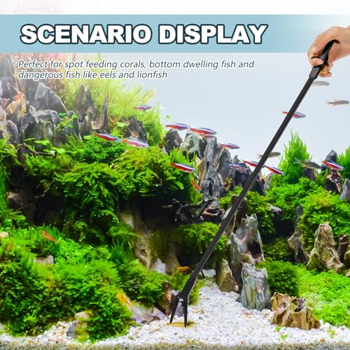 Image of Gisafai 1 Pcs Plastic Aquarium Tongs Long Aquarium Tweezers Multi Purpose Trimming Feeding Aquariums Tools for Fresh Water Saltwater Fish Tanks Coral Plant (27 Inch)
