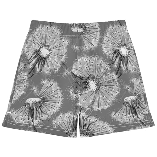 pnyoin Girl's Shorts Dandelion Flowers Athletic Running Shorts with Pockets Size 9-10t Multi