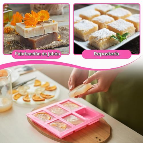 Miniatura 5 de 3 Piezas Moldes Para Jabones, Molde De Silicona Rectangular De 6 Cavidades, Moldes Silicona Para Jabones, Molde Para Jabón Para Jabones Artesanales, Pasteles, Cubitos