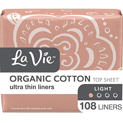La Vie Organic Cotton Top Sheet* Panty Liners, Ultra Thin, 108 Count