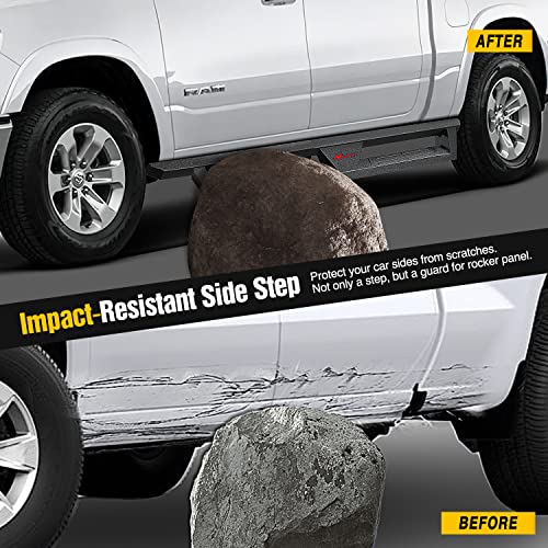 Image of Nilight Running Boards for 2019 2020 2021 2022 2023 2024 2025 2026 Ram 1500 Quad Cab /Extended Cab New Body Style Dual-Stage Textured Black Powder Coated Slip-Proof Side Step Nerf Bars