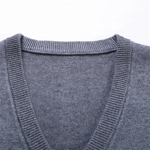 Jegsnoe Men Wool Blended Vest Sweater Button Knitted V-Neck Sleeveless Knitted Cardigan Vest2