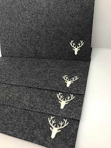 Feltro piazza Set Cervo, rettangolare in grigio