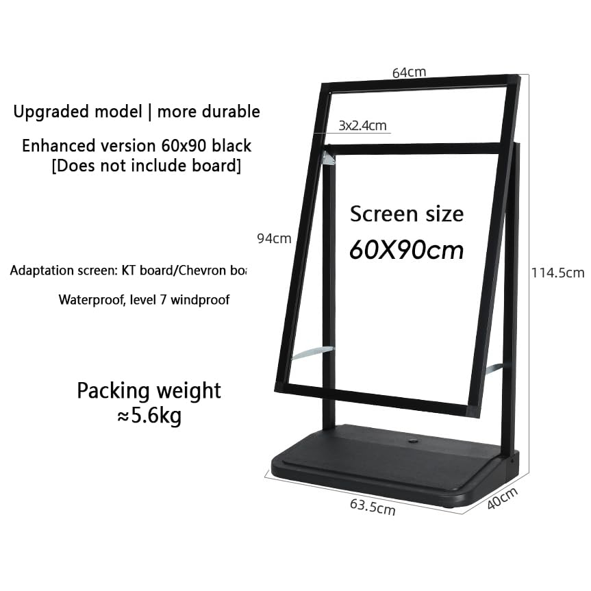 Support d'affiche robuste avec base lestable sable eau et cadre en aluminium