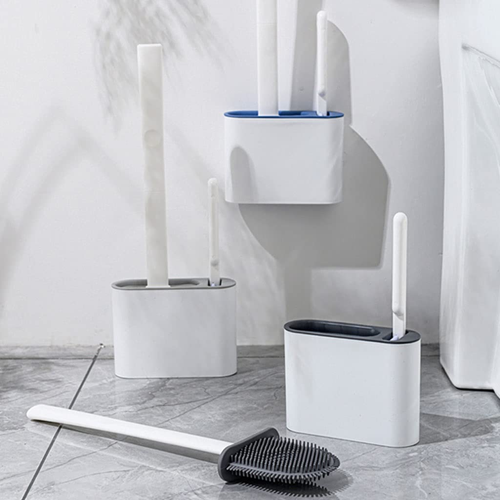 Uso BañOs PúBlicos Soporte de Cepillo baño, cepillos y Conjuntos Soporte con Mango plástico Largo sin Deslizamiento cerdas Suaves Flexibles Apto La Mayoría Inodoros