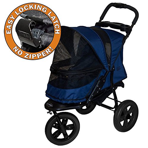 Pet Gear No-Zip AT3 Pet Stroller, Zipperless Entry, Midnight River