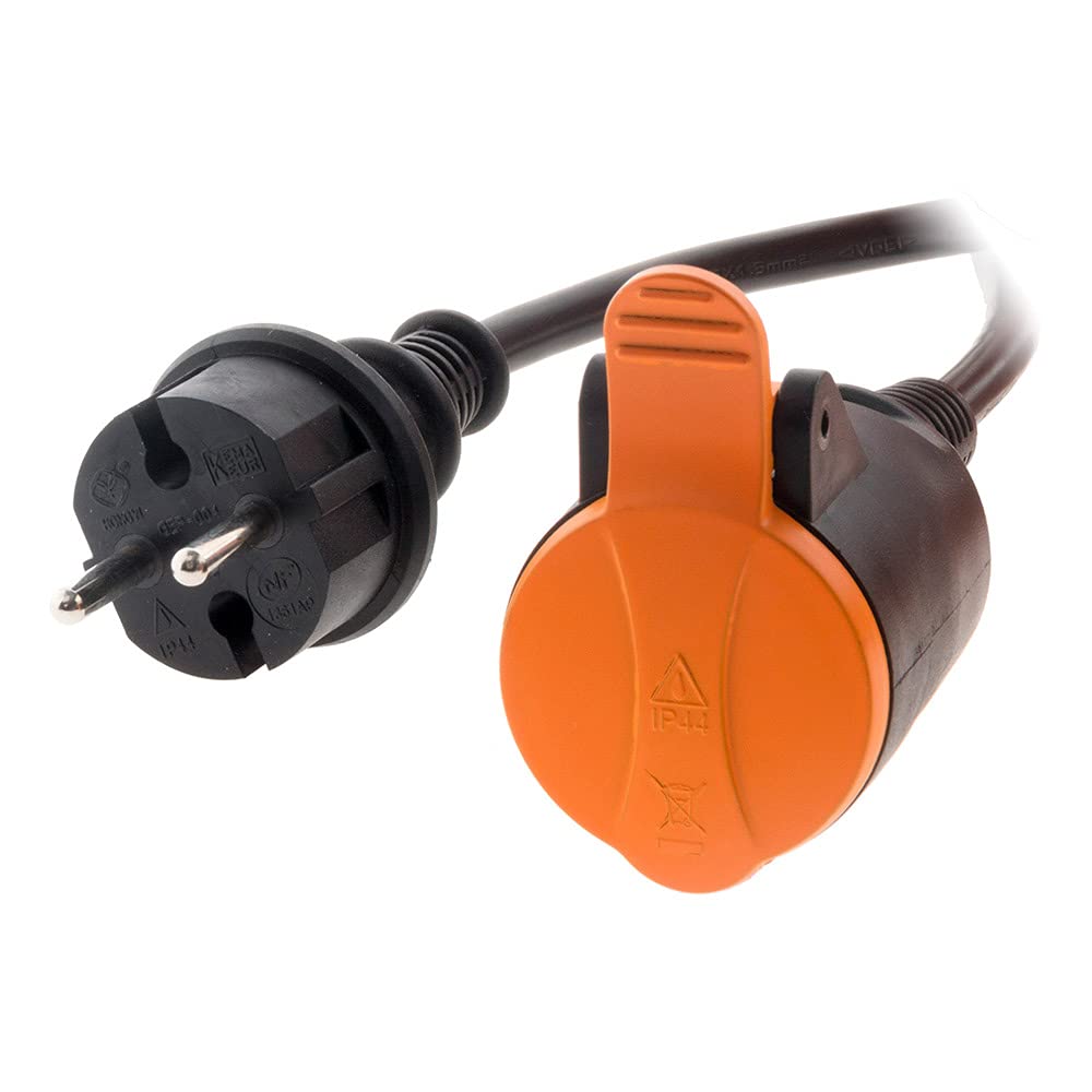 Rallonge étanche 2P H05VV F 2x1,5mm² 25m Orange Zenitech