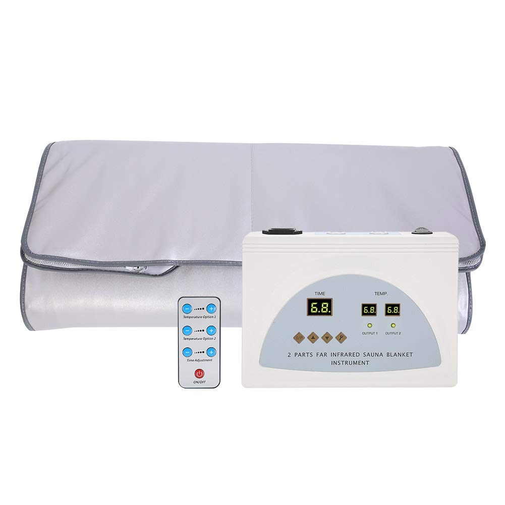 Máquina Adelgazamiento Masajeador, Manta Sauna Infrarrojo FIR 2 Zonas Digital (FIR) Manta Sauna Pérdida Peso SPA Detox Máquina Adelgazamiento Fatiga Eliminar Manta Belleza