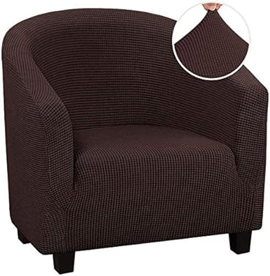 Stretch Tub Chair Cover,Jacquard Club Chair Covers, Armchair Slipcovers, Non-Slip Barrel Chair Cover for Dining Living Room Office Reception Chair