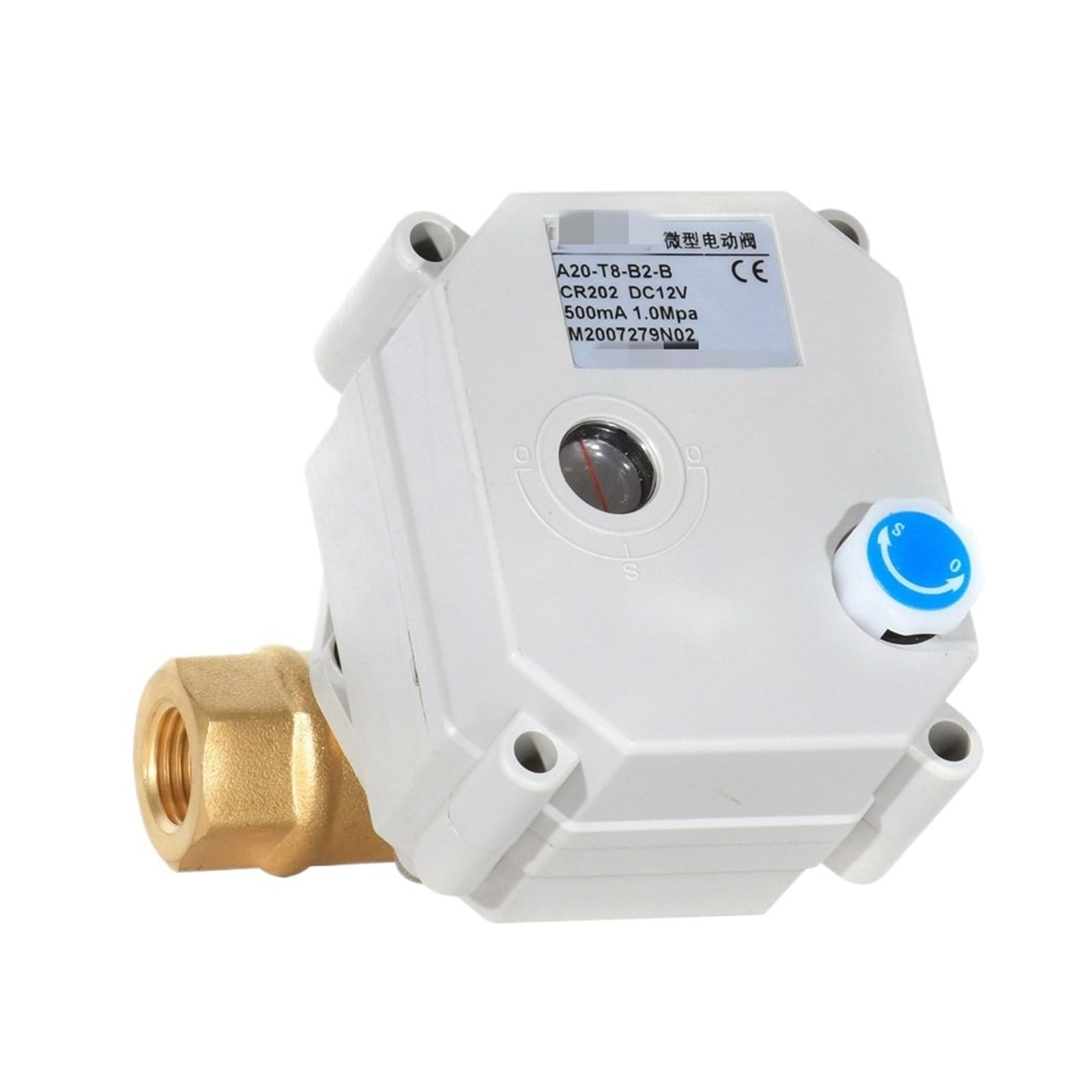 1 szt. (1/10.2 cm-1 1/10.2 cm) 2-drożny zmotoryzowany zawór kulowy 5 V/12 V/24 V zawór elektryczny z instrukcją (DN15, NPT_DC12V_CR201)