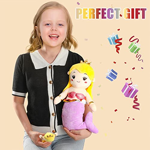 4Pcs 16'' Mermaid Stuffed Animal 3 Little Babies Mermaid Plush Toys, Mermaid Princess Dolls Mermaid Plush Dolls For Girls Birthday Party Gift #TOP6