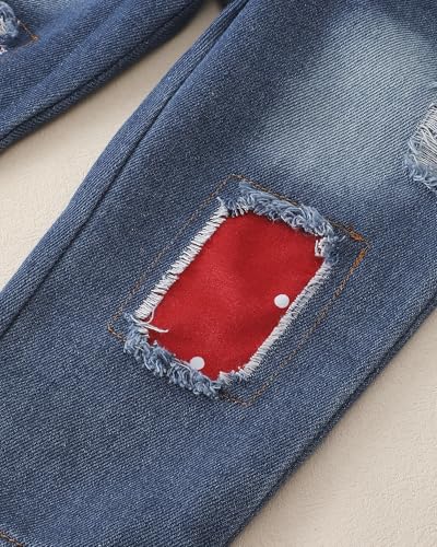 Image of Baby Girl Clothes Toddler Girls Winter Outfits Infant Clothing Ruffle Top Denim Pants Jeans Cute Fall Outfit Set
