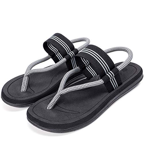 CYian Mens Sandals Slippers Rubber Flip Flops for Men Shoes with Fashion Eastic Strap Free Adjustment Indoor Outdoor2