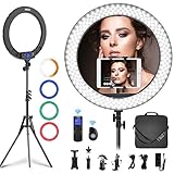 IVISII LEDリングライト 撮影ビデオライト 外径48.5cm/19in Bluetoothリモコン4つカラーフィルター iPadブラケット付き 60W 3000K-5800KCRI≥97、TLCI≥99、YouTube、Facebook Live、Twitch、Blogging撮影ライト適用日本語説明書 IVISII LEDリングライト 撮影ビデオライト 外径48.5cm/19in Bluetoothリモコン4つカラーフィルター iPadブラケット付き 60W 3000K-5800KCRI≥97、TLCI≥99、YouTube、Facebook Live、Twitch、Blogging撮影ライト適用日本語説明書